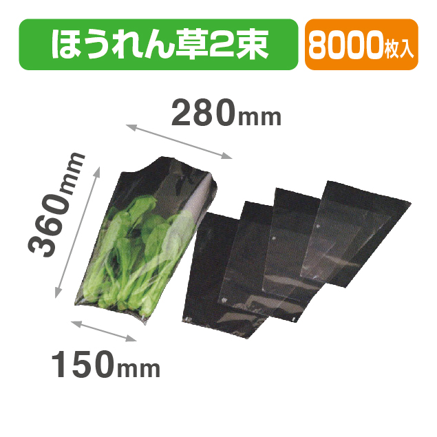 SB ほうれん草2束用ﾌﾟﾗ 透明