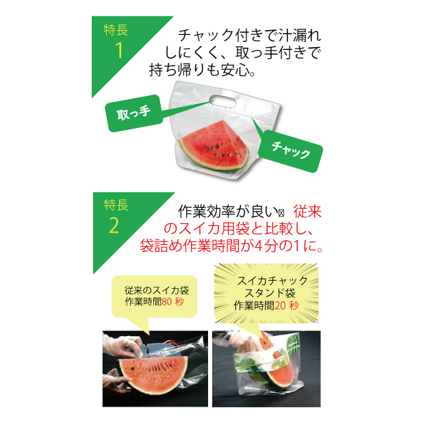 スイカチャック付スタンド袋 小 夏海 R 透明・印刷有商品画像3