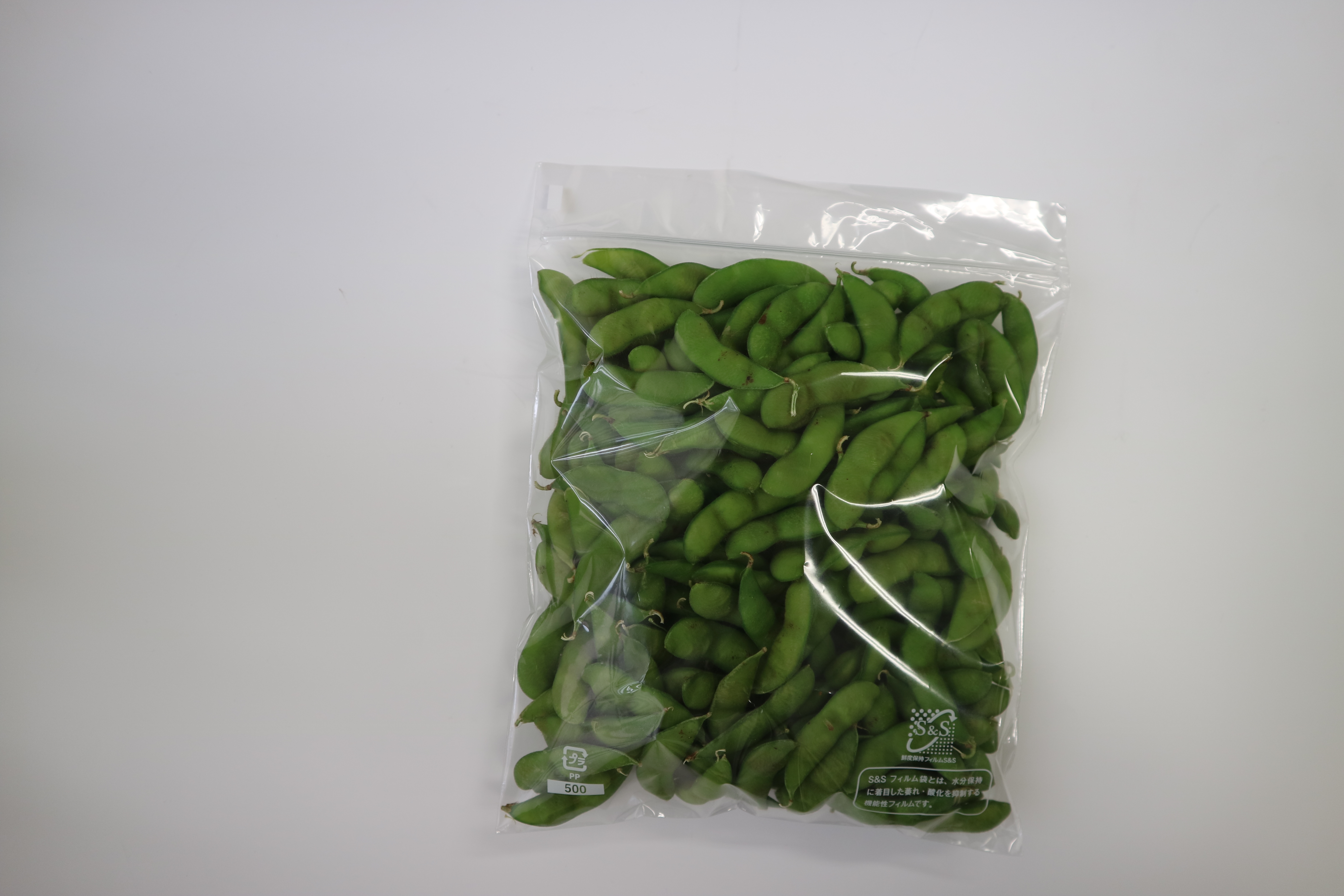 枝豆用S&Sチャック付袋500g用 2穴