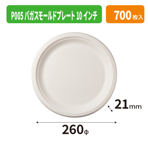 P005バガスモールドプレート 10インチ