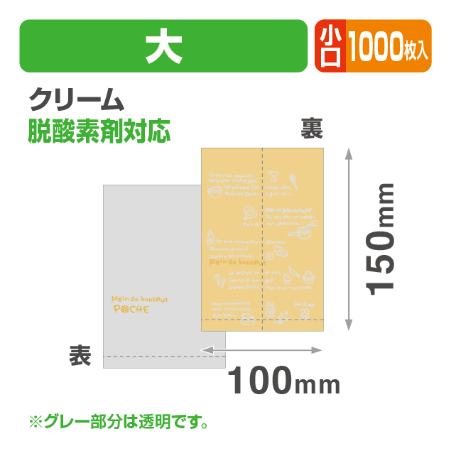 ポシェ大クリーム小口