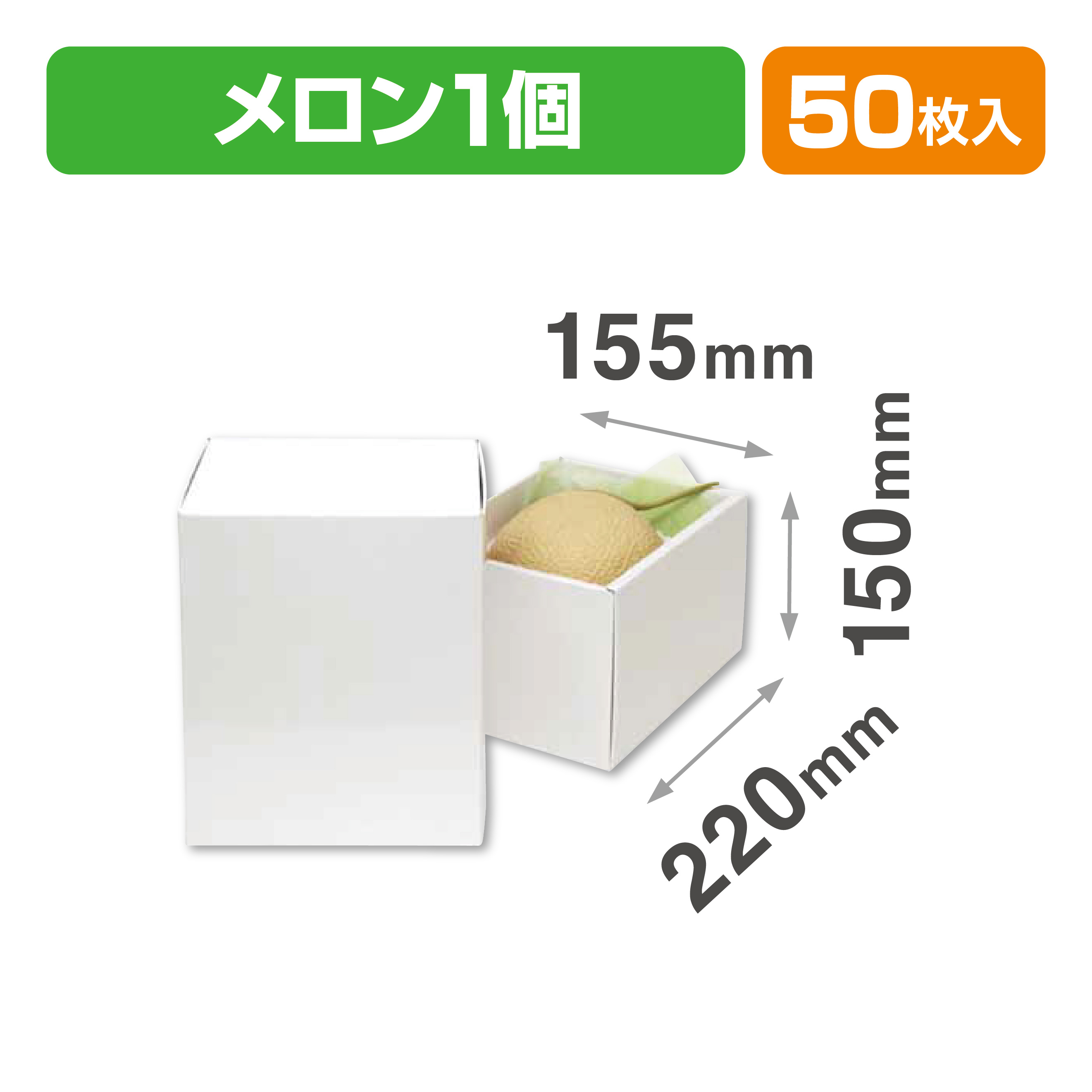ホワイト メロン1ヶ入（メロンの箱）