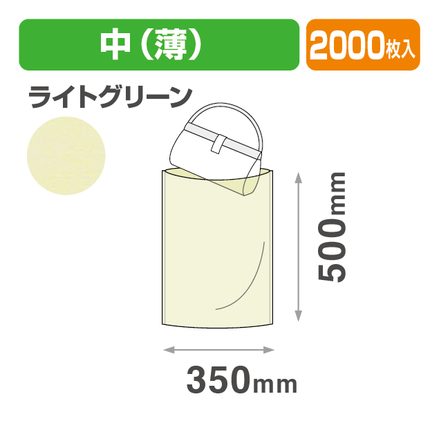 不織布 内袋 ライトグリーン 中
